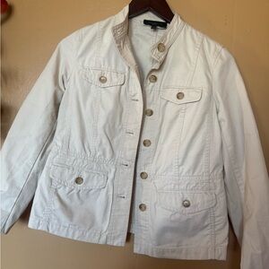 Talbots Cream Button-Up Utility Jacket